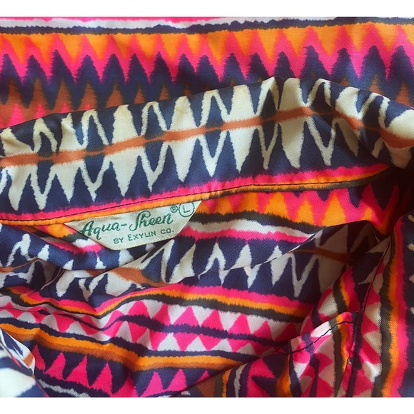 vtg 60s Neon Pink AQUASHEEN Scarf RAINCOAT Large psychedelic vinyl spring jacket - Picture 10 of 10